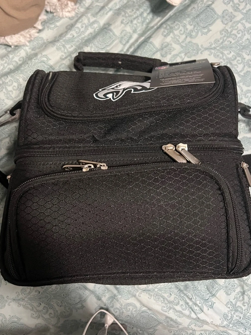 Philadelphia Eagles Black Insulated Lunch Cooler Bag - Official NFL Logo - Picture 2 of 8